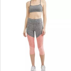 Womens Athletic Works Exercise Core Capri Size 2XG 20 Pink Gray New